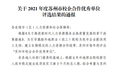 玩球,玩球(中国)获评2021年度苏州校企合作优秀单位